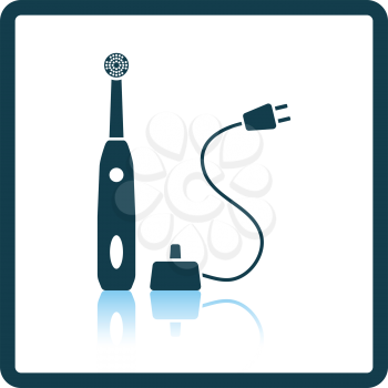 Electric toothbrush icon. Shadow reflection design. Vector illustration.