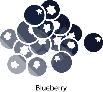 Blueberry icon. Flat color design. Vector illustration.