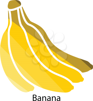 Banana icon. Flat color design. Vector illustration.