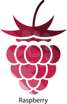 Raspberry icon. Flat color design. Vector illustration.