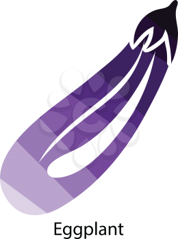 Eggplant  icon. Flat color design. Vector illustration.