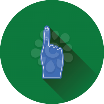 Fans foam finger icon. Flat color design. Vector illustration.