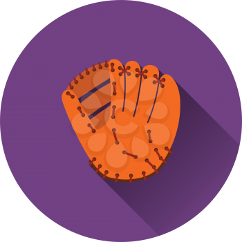Baseball glove icon. Flat color design. Vector illustration.