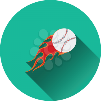 Baseball fire ball icon. Flat color design. Vector illustration.