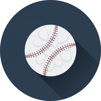 Baseball ball icon. Flat color design. Vector illustration.