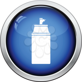 Paint spray icon. Glossy button design. Vector illustration.