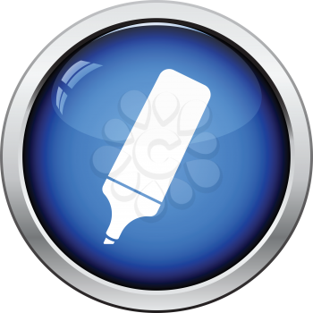 Marker icon. Glossy button design. Vector illustration.