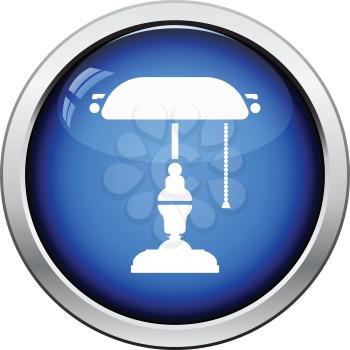 Writer's lamp icon. Glossy button design. Vector illustration.