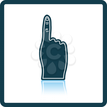 Fans foam finger icon. Shadow reflection design. Vector illustration.