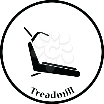 Treadmill icon. Thin circle design. Vector illustration.