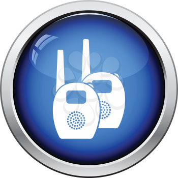 Baby radio monitor icon. Glossy button design. Vector illustration.