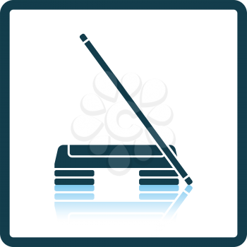 Icon of Step board and stick . Shadow reflection design. Vector illustration.