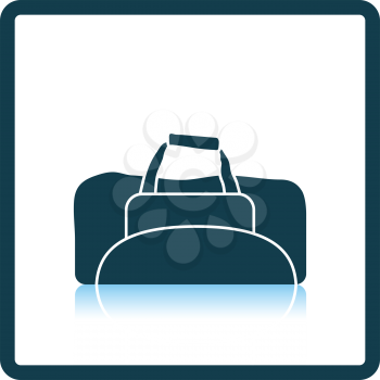 Icon of Fitness bag. Shadow reflection design. Vector illustration.
