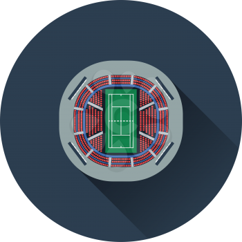 Tennis stadium aerial view icon. Flat color design. Vector illustration.