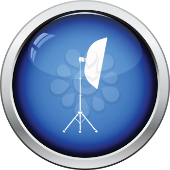 Icon of softbox light. Glossy button design. Vector illustration.