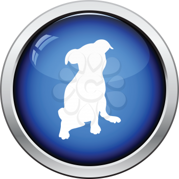 Puppy icon. Glossy button design. Vector illustration.