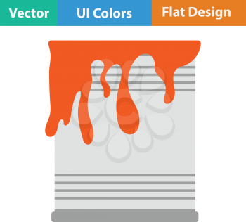 Paint can icon. Flat color design. Vector illustration.