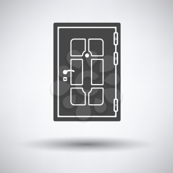 Apartments door icon on gray background, round shadow. Vector illustration.