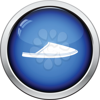 Man home slipper icon. Glossy button design. Vector illustration.