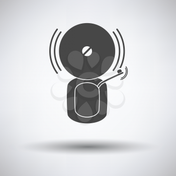 Fire alarm icon on gray background with round shadow. Vector illustration.