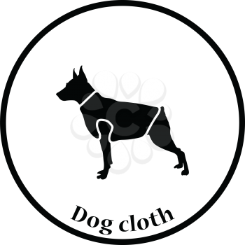 Dog cloth icon. Thin circle design. Vector illustration.