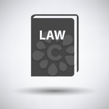 Law book icon on gray background with round shadow. Vector illustration.
