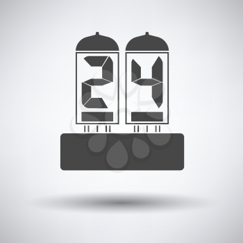 Electric numeral lamp icon on gray background with round shadow. Vector illustration.