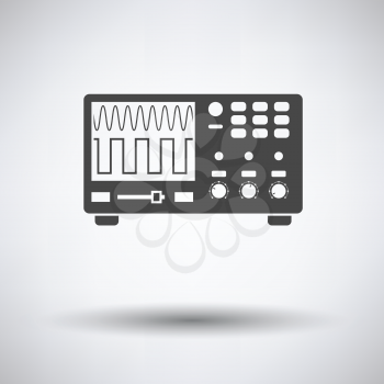 Oscilloscope icon on gray background with round shadow. Vector illustration.