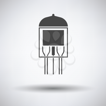 Electronic vacuum tube icon on gray background with round shadow. Vector illustration.