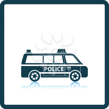 Police van icon. Shadow reflection design. Vector illustration.