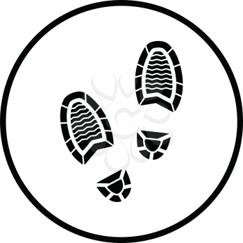 Man footprint icon. Thin circle design. Vector illustration.