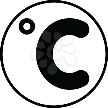 Celsius degree icon. Thin circle design. Vector illustration.