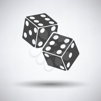 Craps dice icon on gray background with round shadow. Vector illustration.