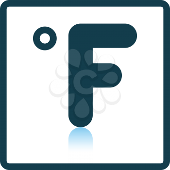 Fahrenheit degree icon. Shadow reflection design. Vector illustration.