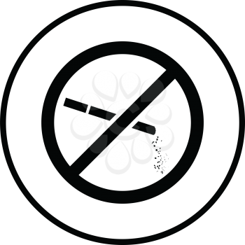 No smoking icon. Thin circle design. Vector illustration.