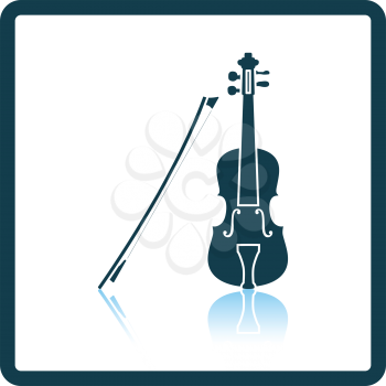 Violin icon. Shadow reflection design. Vector illustration.