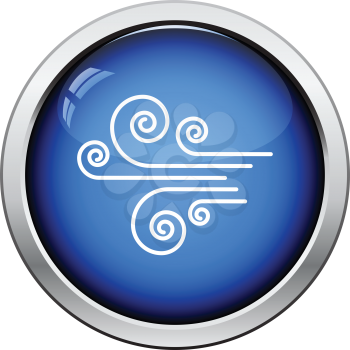 Wind icon. Glossy button design. Vector illustration.