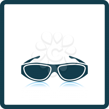 Poker sunglasses icon. Shadow reflection design. Vector illustration.
