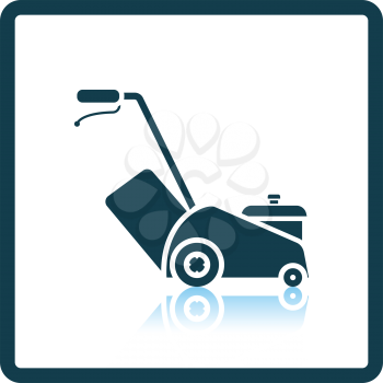Lawn mower icon. Shadow reflection design. Vector illustration.