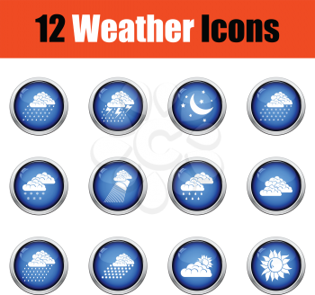 Set of weather icons. Flat design tennis icon set in ui colors. Vector illustration Glossy button design. Vector illustration.