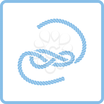 Knoted rope  icon. Blue frame design. Vector illustration.