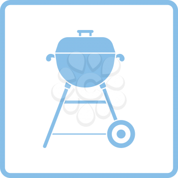 Barbecue  icon. Blue frame design. Vector illustration.