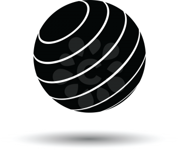Fitness rubber ball icon. White background with shadow design. Vector illustration.