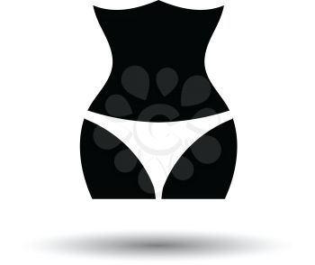 Slim waist icon. White background with shadow design. Vector illustration.