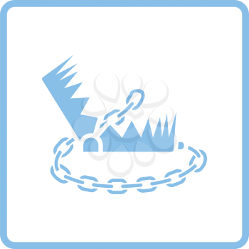 Bear hunting trap  icon. Blue frame design. Vector illustration.