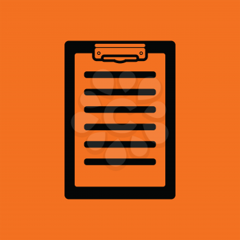 Disease history icon. Orange background with black. Vector illustration.