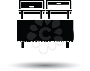 Chafing dish icon. White background with shadow design. Vector illustration.