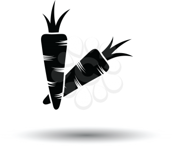 Carrot  icon. White background with shadow design. Vector illustration.