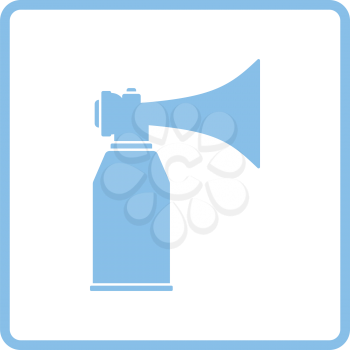 Football fans air horn aerosol icon. Blue frame design. Vector illustration.