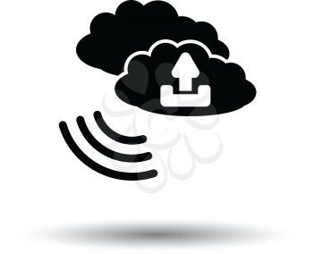 Cloud connection icon. White background with shadow design. Vector illustration.